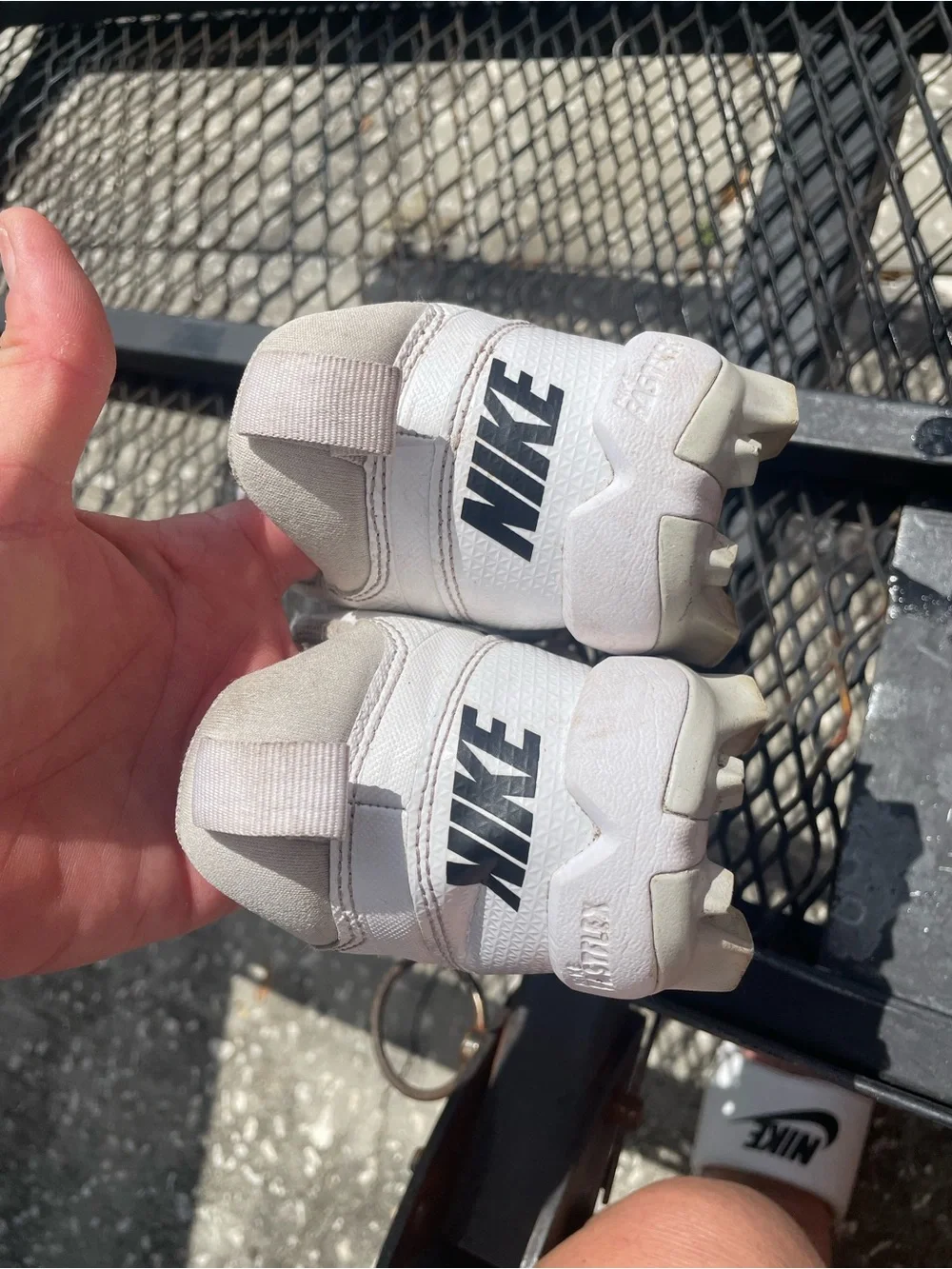 Nike Kids White and Silver Cleats